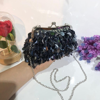 Bolsa De Noite Feita À Mão Com Lantejoulas Sólidas E clutch Para Casamentos Festas 4007