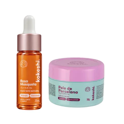 Kit Creme Pele de Porcelana + Óleo de Rosa Mosqueta Puro Kokeshi