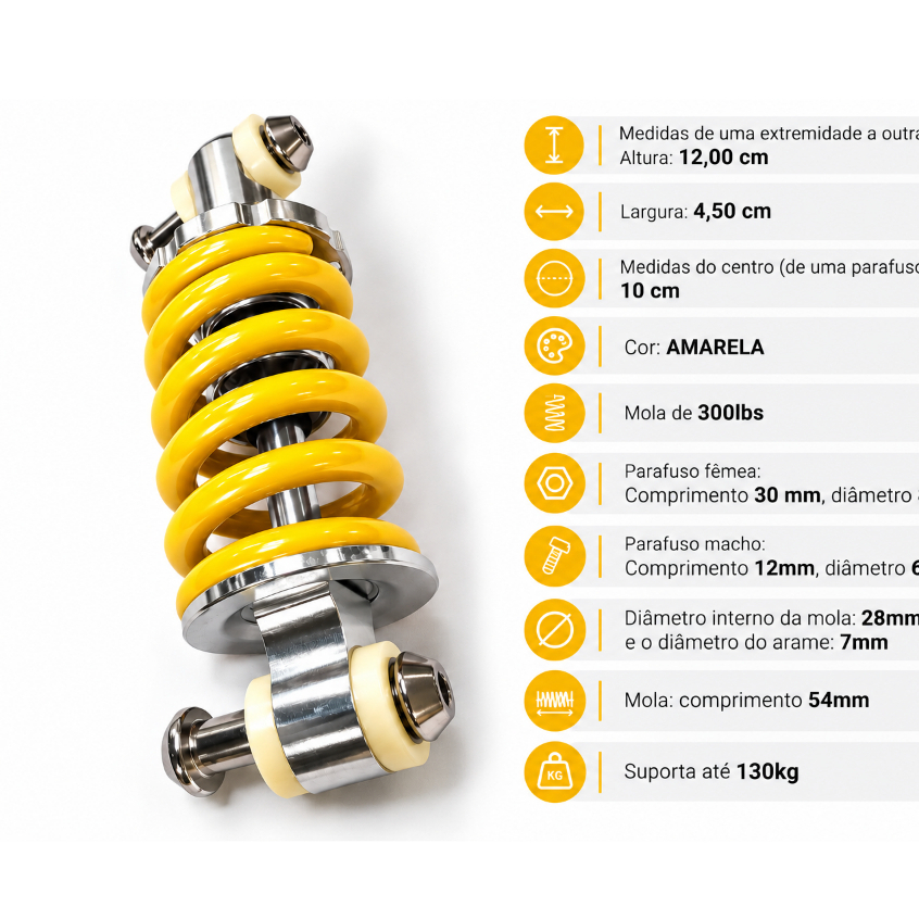 AMORTECEDOR PARA BRINQUEDOS E BIKES INFANTIL AMARELO — imagem 2 de 2