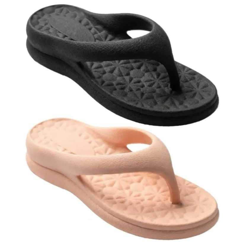 Kit 2 Pares Chinelo Feminino Ortopédico Confortável Marshmallow com Palmilha Anatômica -1478