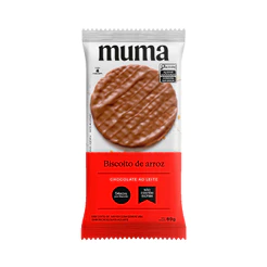 Baggio Café Muma Snacks Biscoito de Arroz Chocolate ao Leite 60g - Pacote com 4 Biscoitos