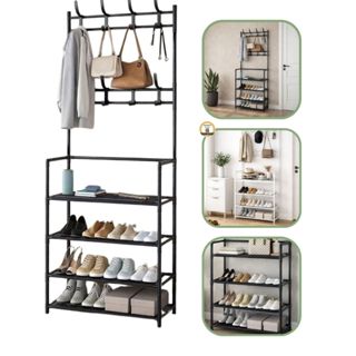 Sapateira Cabideiro Arara Multiuso Organizadora Com Ganchos 4  Andares para Casa Compacta em Oferta na Shopee