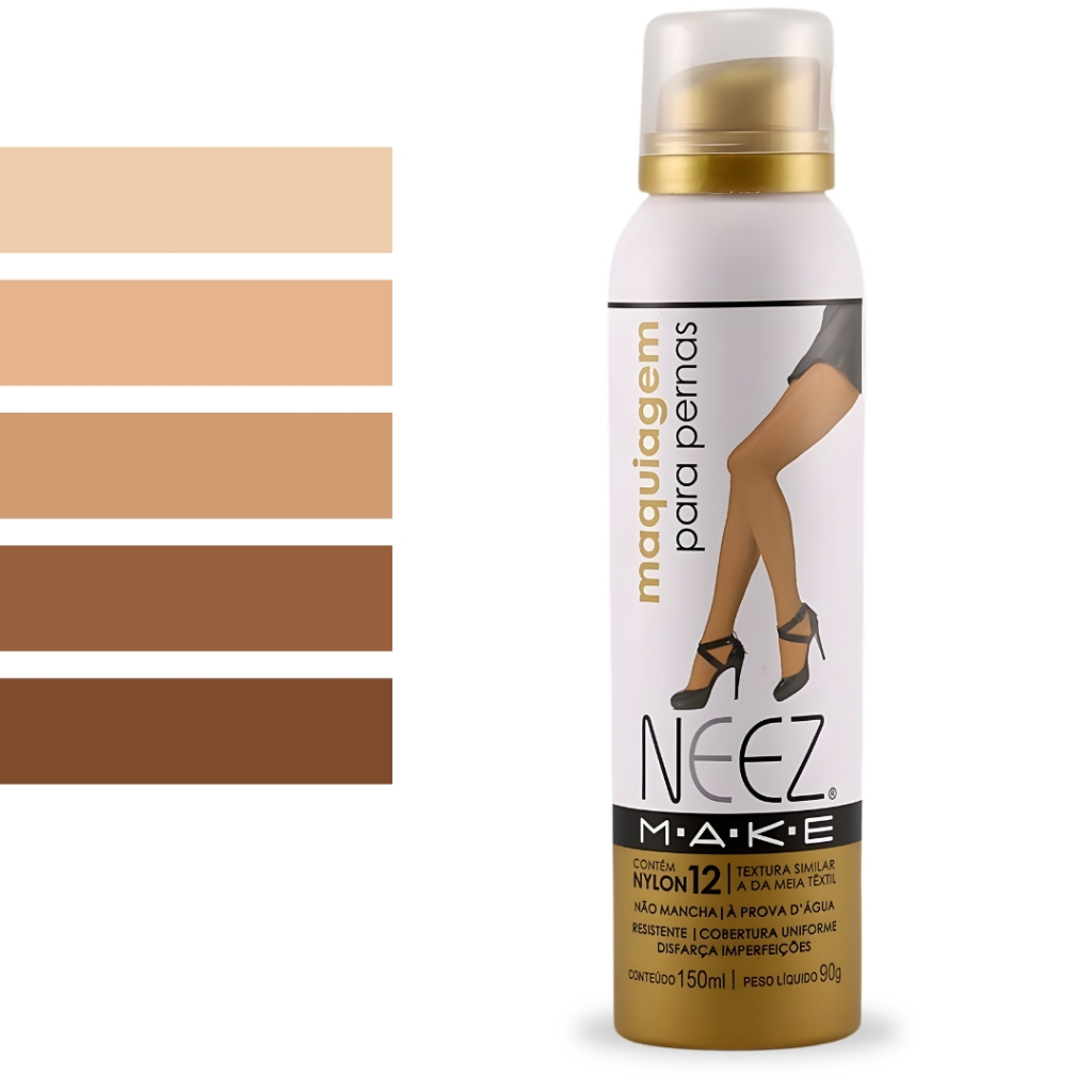 Maquiagem Para Pernas Spray Neez Profissional Esconde Estrias Celulites Tatuagem Todas Cores 150ml em Oferta na Shopee