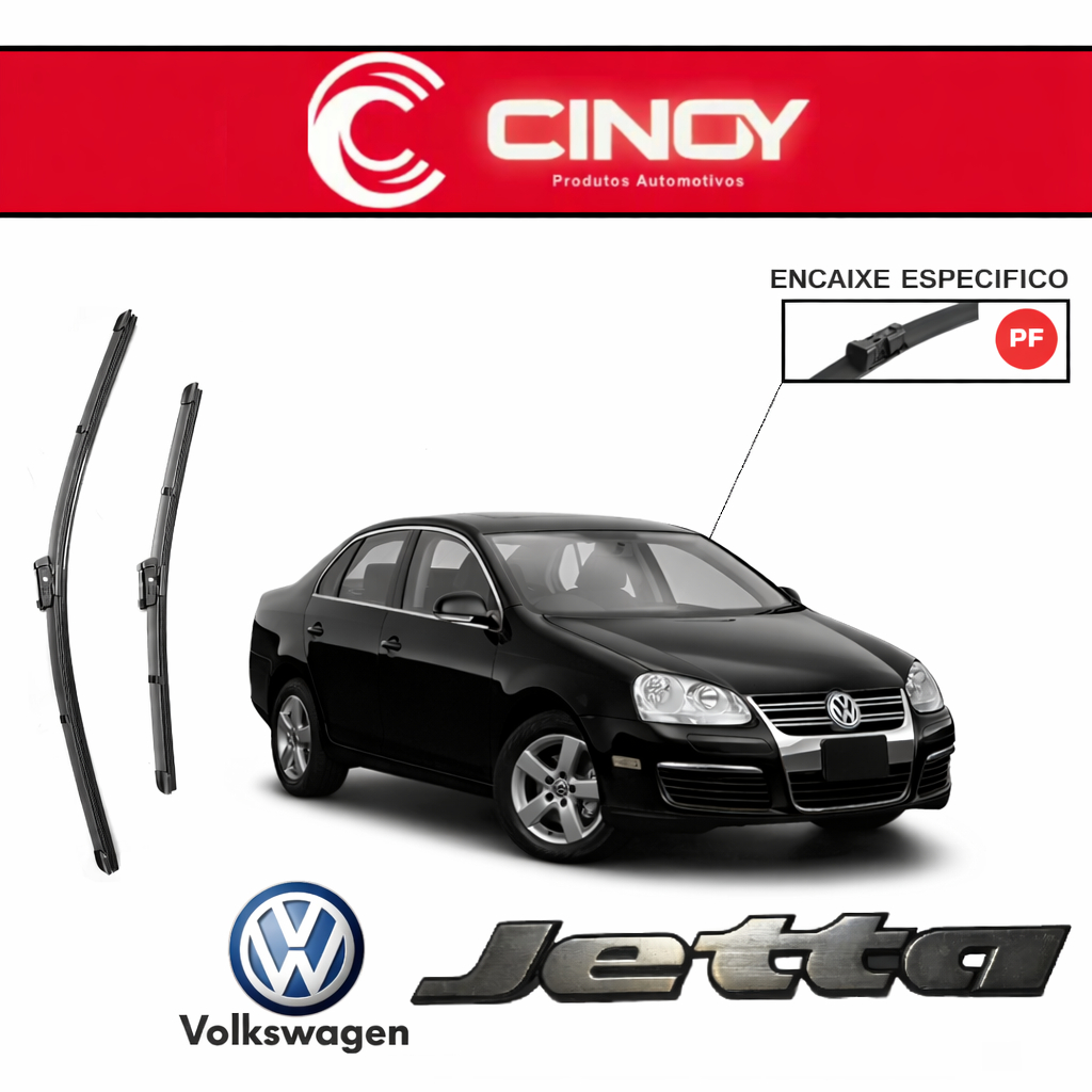 Palhetas para o Limpador de Parabrisa Dianteiro VW Jetta 2007 2008 2009 2010