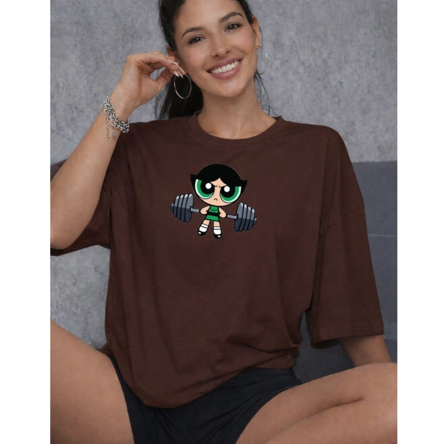 Camiseta Feminina Meninas Superpoderosas Oversized Moda Blogueira Streetwear Larga Confortável