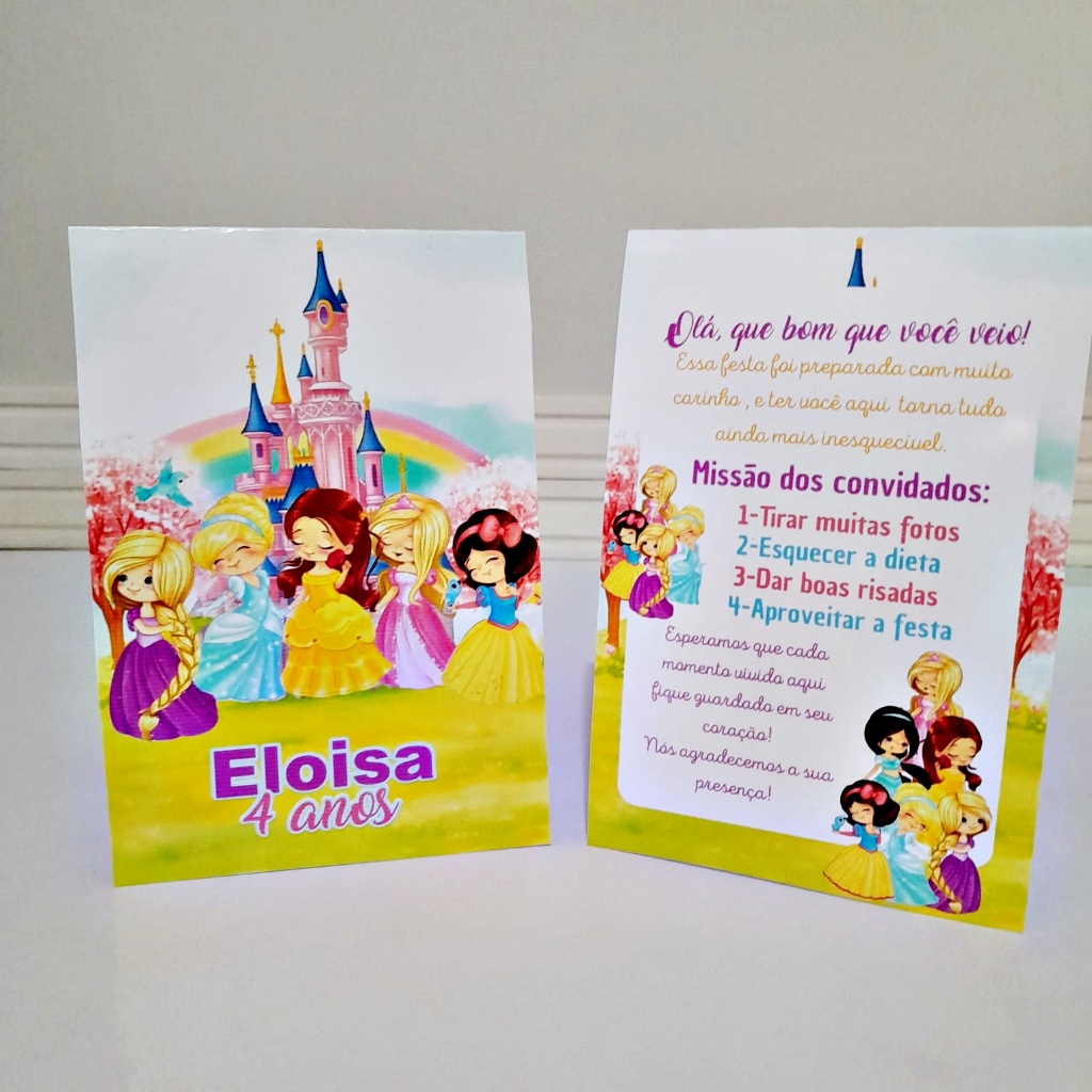 10 a 40 plaquinha de mesa PRINCESAS CUTE BABY personalizadas , centro de mesa lembrancinha de festa infantil
