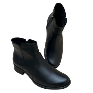 Bota feminina coturno montaria Cano Curto Country inverno Preta com Zíper Couro Blogueira Moda
