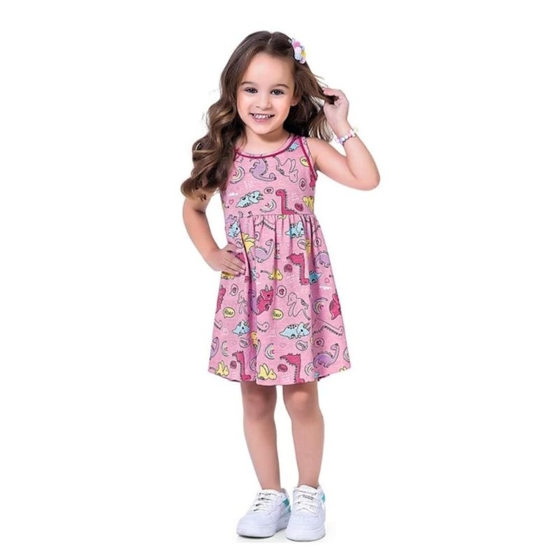 Vestido infantil estampado malha Menina fresquinho e confortável verão ENVIO IMEDIATO