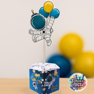 Centro de mesa Astronauta - 10 a 40 unidades - caixa sextavada personalizada com nome - Envio em 24h em Oferta na Shopee