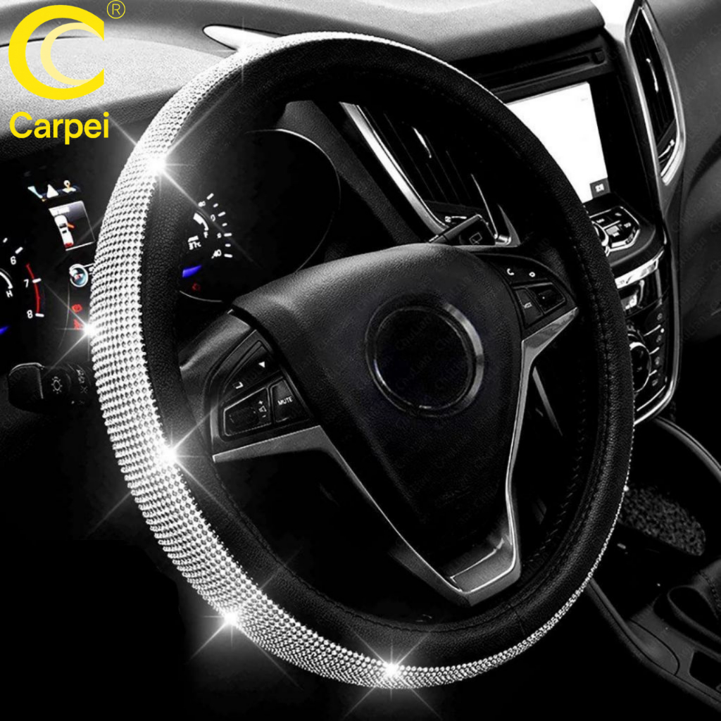 Capa Para Volante De Carro Cristal Glitter Strass / Pelúcia Tecido Macio Espumante Brilho
