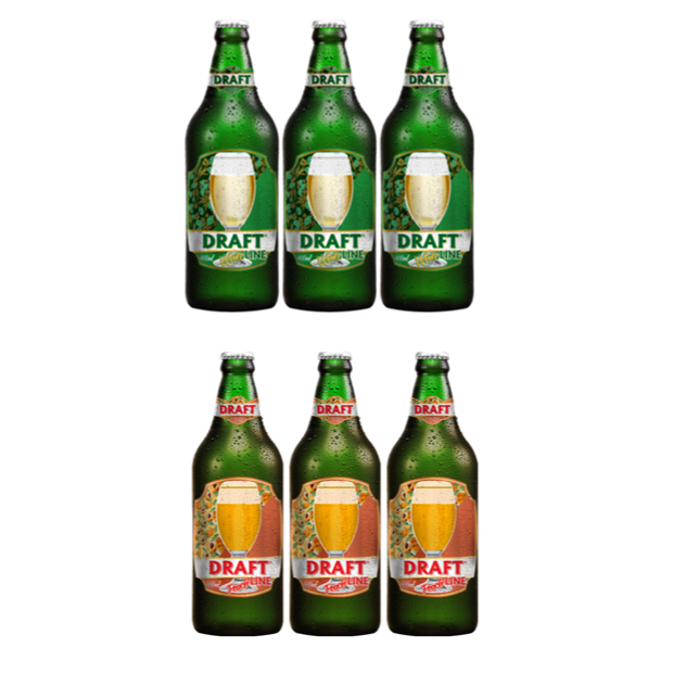 Kit 6 Cervejas Draft 3 White Line E 3 Peach Line 600ml Cada em Oferta na Shopee