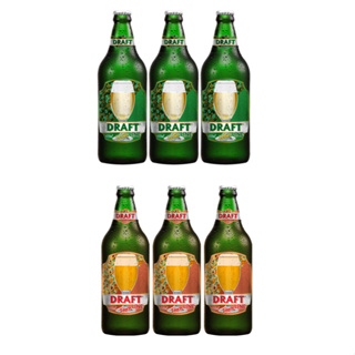 Kit 6 Cervejas Draft 3 White Line E 3 Peach Line 600ml Cada em Oferta na Shopee