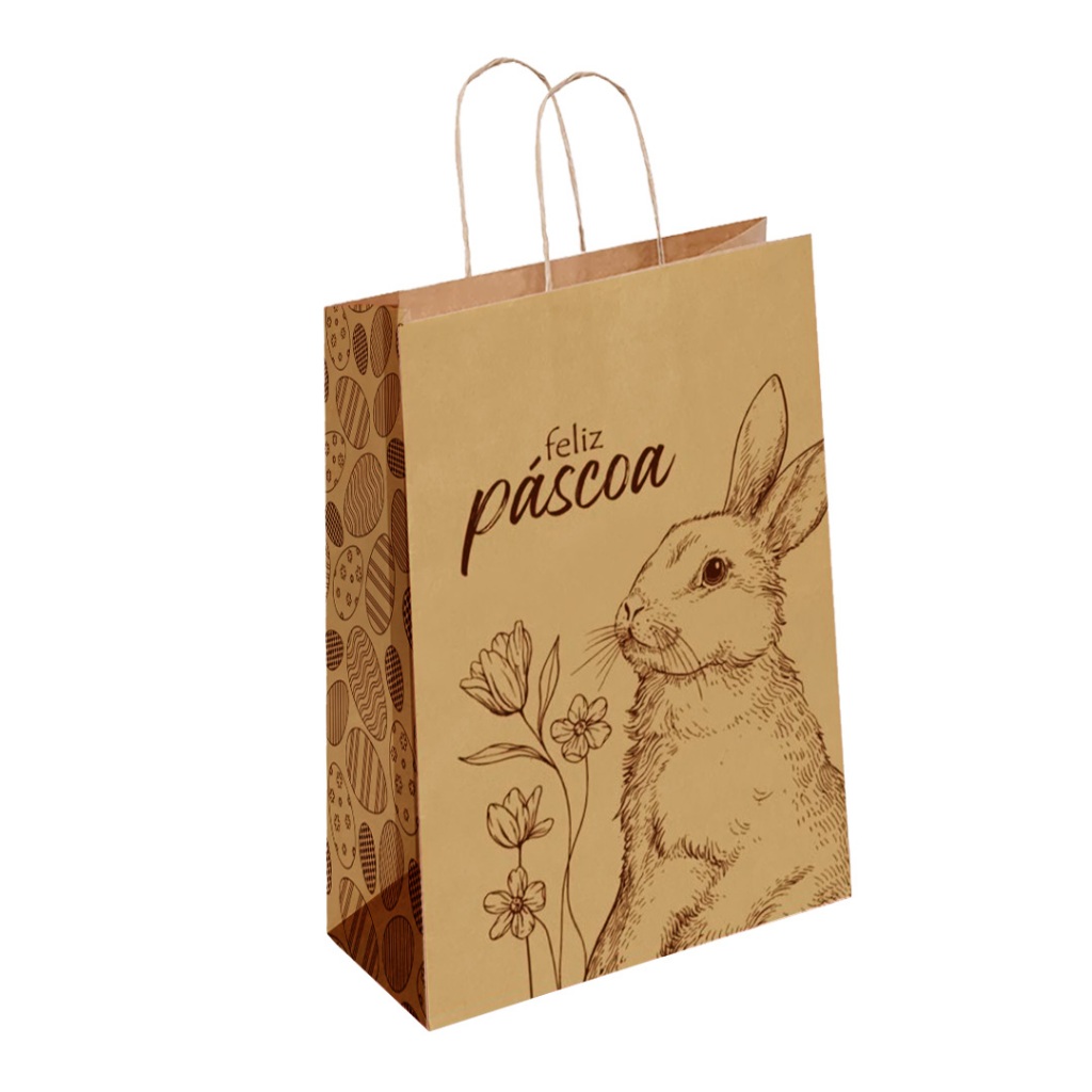 Sacola Páscoa Kraft  PP 13x07x21 – 30 Unidades – Embalagem Ovo de Colher Chocolate e Lembrança em Oferta na Shopee
