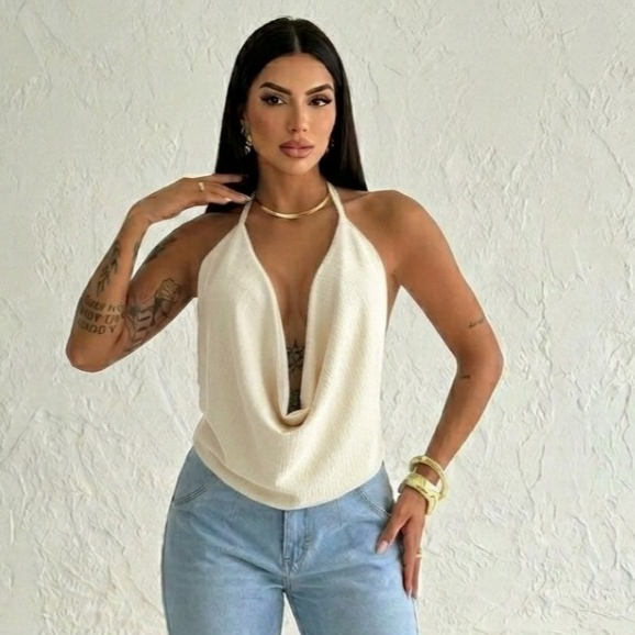 Cropped Feminino Carnaval Gola Boba Fresquinha Dunas Regata Lisa Basica Frente Unica Moda Blogueira Elegante em Oferta na Shopee