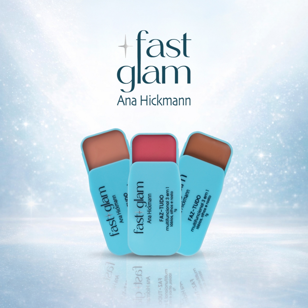 Faz Tudo Multifuncional 3 em 1 Blush Contorno Sombra Batom Fast Glam Ana Hickmann em Oferta na Shopee