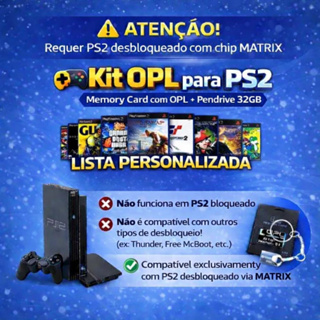 OPL Memory + Pendriver Personalizado PS2 chip Matrix em Oferta na Shopee