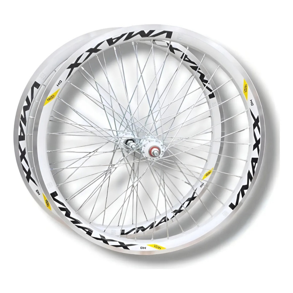 Par Rodas Vzan Vmaxx MTB Aro 26 Alumínio Branco V-Brake com Raio Grosso