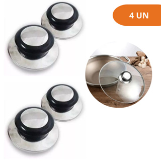 Kit 4 Pegadores de Tampa de Panela Universal em Aço Inox Puxador Top Promoção em Oferta na Shopee