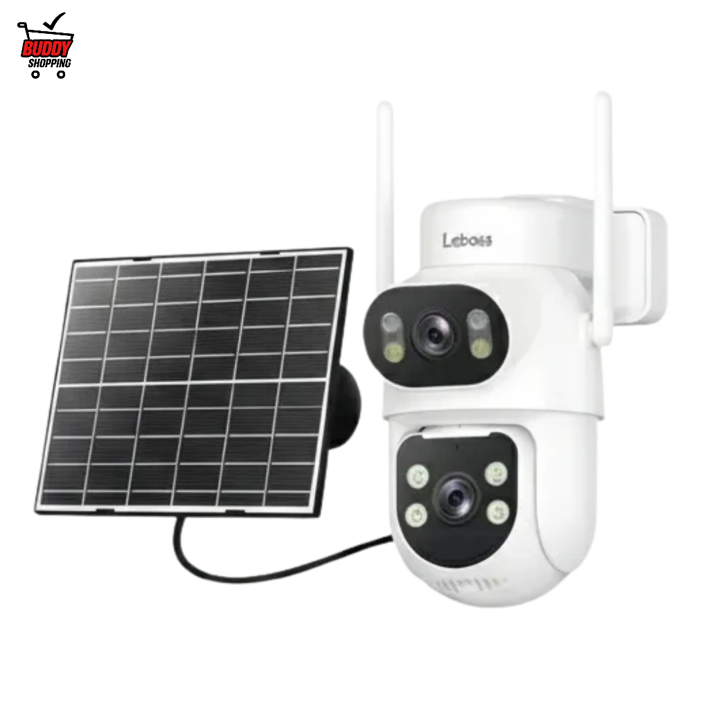 Câmera IP Lelong Segurança Externa Solar 4G Wi-Fi Lente Dupla 2MP PTZ Yoosee Branca LB-CA255 em Oferta na Shopee