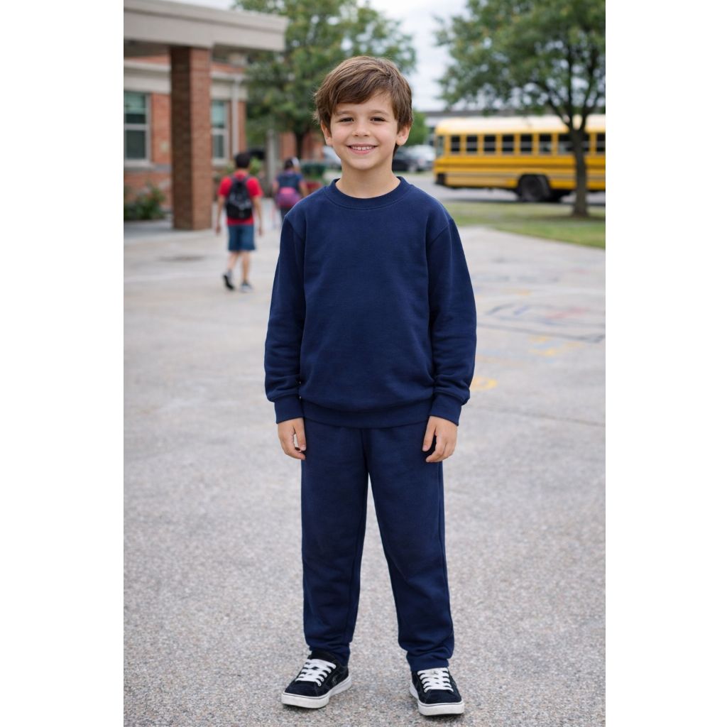Conjunto de Moletom Colegial/Escolar/Creche Infantil Masculino e Feminino Flanelado quentinho de 01 a 12 anos.