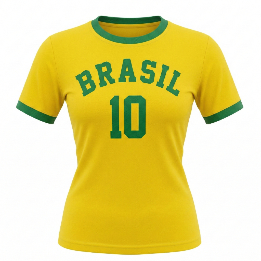 Camiseta Do Brasil Feminina Amarela Copa Do Mundo 2026 Torcedor em Oferta na Shopee