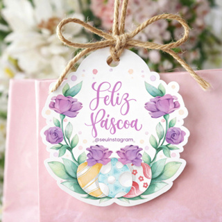 Tag Etiqueta de Páscoa Personalizada - Para Embalagens, Sacolas e Presentes em Oferta na Shopee