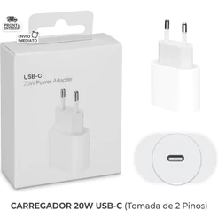 Carregador Turbo Lightning De iPhone Fonte com Cabo Carregamento Rápido 1m PD 20w - Promoção