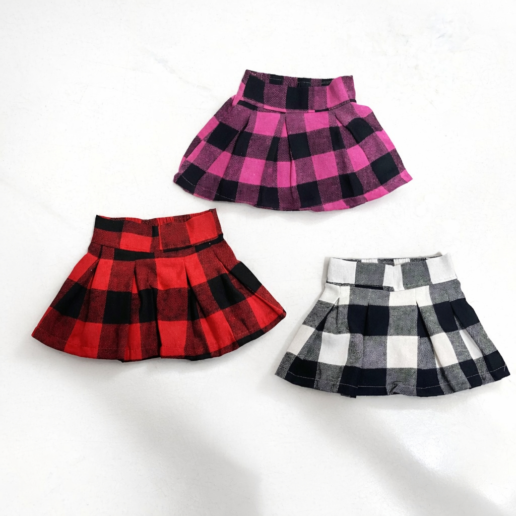 Saia Xadrez Infantil Menina Flanelada Plissada em Oferta na Shopee