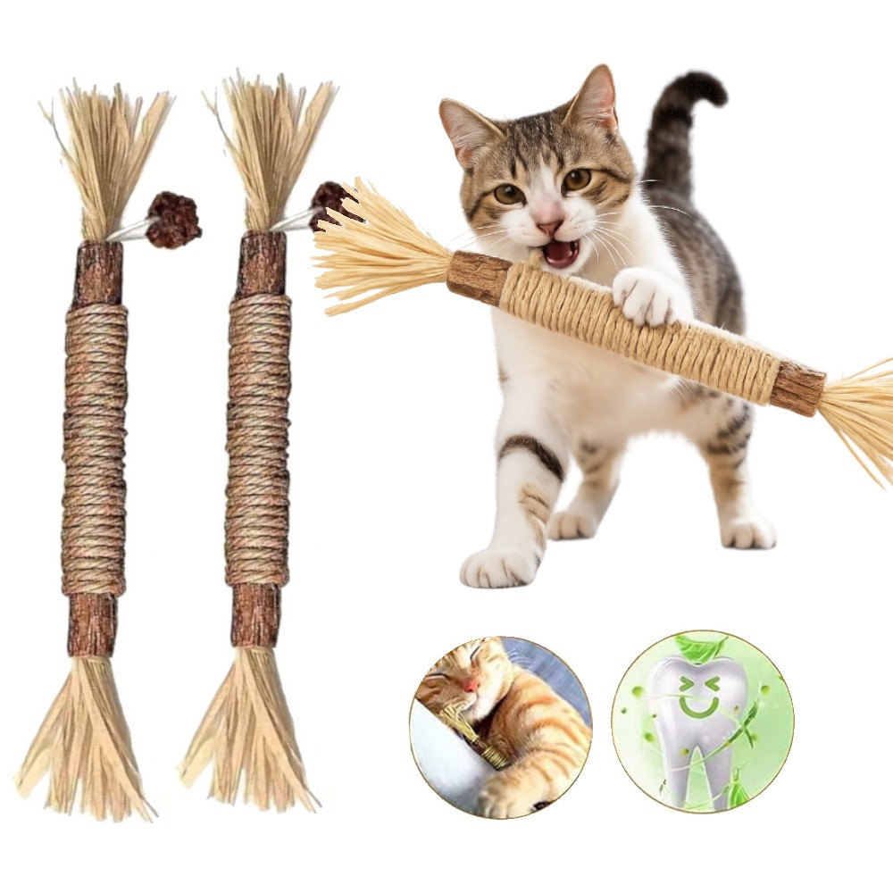 Brinquedo Gato Mordedor 2 Unidades Bastão Natural Catnip Matatabi em Oferta na Shopee