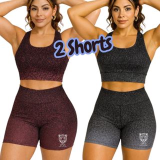 Kit 2 Shorts Feminino Fitness Degradê Modelador Grosso Zero Transparência Leg Roupa Academia Cross em Oferta na Shopee