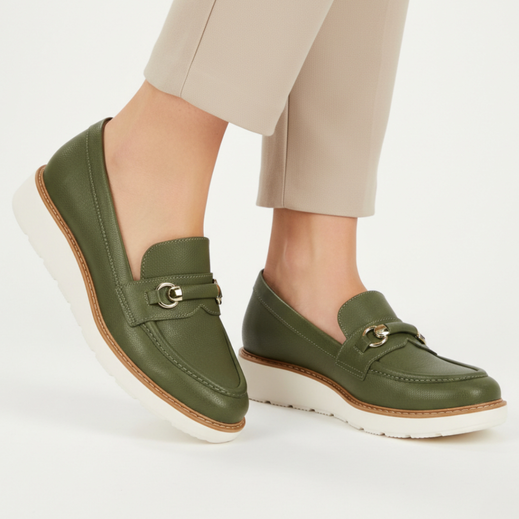 Mocassim Feminino MODARE Confortável com Fivela | Elegante Leve Antiderrapante para Trabalho ou Dia a Dia