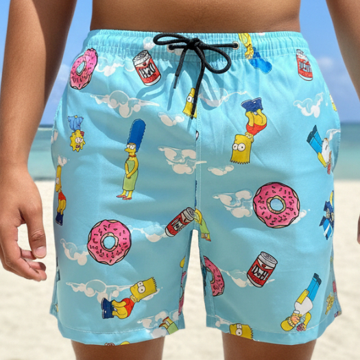 Short Praia Bermuda Mauricinho Masculino Tactel Com Elastano Moda Praia Surf Piscina Secagem Rápida Academia Treino
