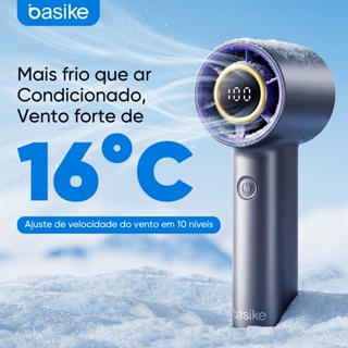 BASIKE 4000mah mini ventilador de mão 100 Velocidade do Vento de Engrenagem  Display Digital Ventilador Ajustável em Oferta na Shopee