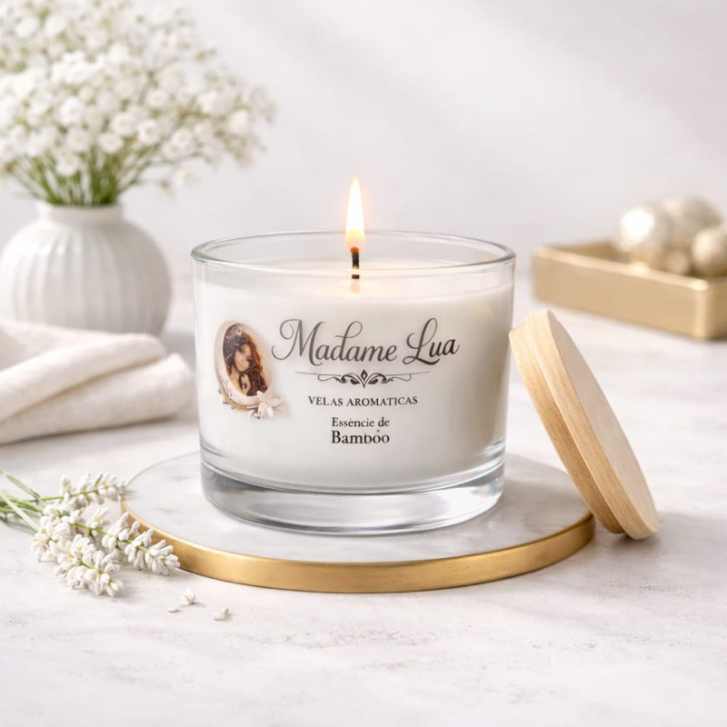 Vela Aromatica Bambu 120g- Aroma Suave Refrescante para Relaxar e Perfumar
