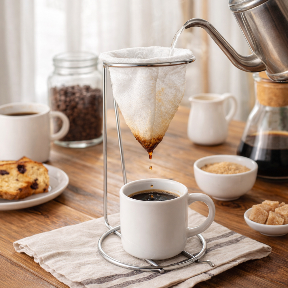 Coador Mini Para Café Chá Com Coador De Pano N051 - Niquelart
