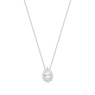 Colar Ponto de Luz Gota Cravejada em Prata 925