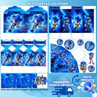 KIT LEMBRANCINHAS TEMA SONIC COM 160/80 ITENS (sem nome) - ENVIO 24H em Oferta na Shopee