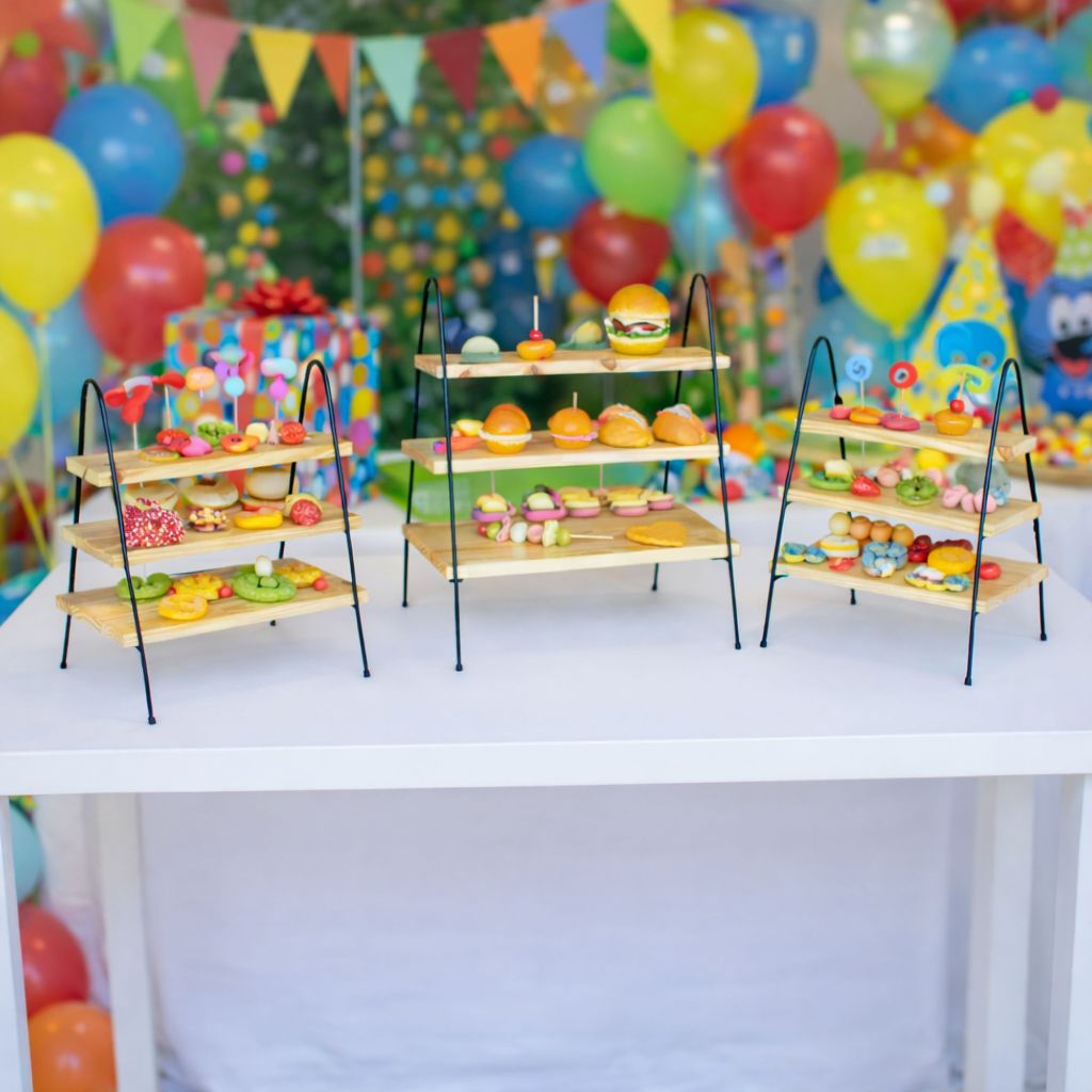 SUPORTE PARA DOCES ESCADINHA 3 ANDARES CAVALETE MESA POSTA FESTA DECORAÇÃO