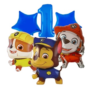 Kit 6 Balões Metalizados Patrulha Canina Rubble Marshall Chase Festa Aniversário em Oferta na Shopee