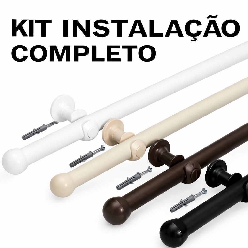 Kit Varão Completo P/ Cortina 1,50 Metros Ferro Resistente 19mm Várias Cores Envio Imedito em Oferta na Shopee
