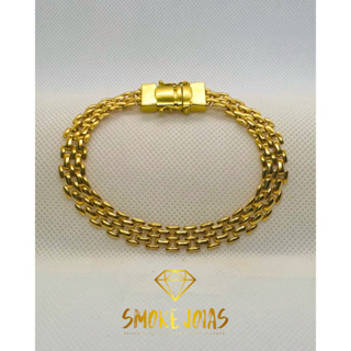 Pulseira Banhada a Ouro18k Americana 10mm - Moeda Antiga - Joia de Luxo em Oferta na Shopee