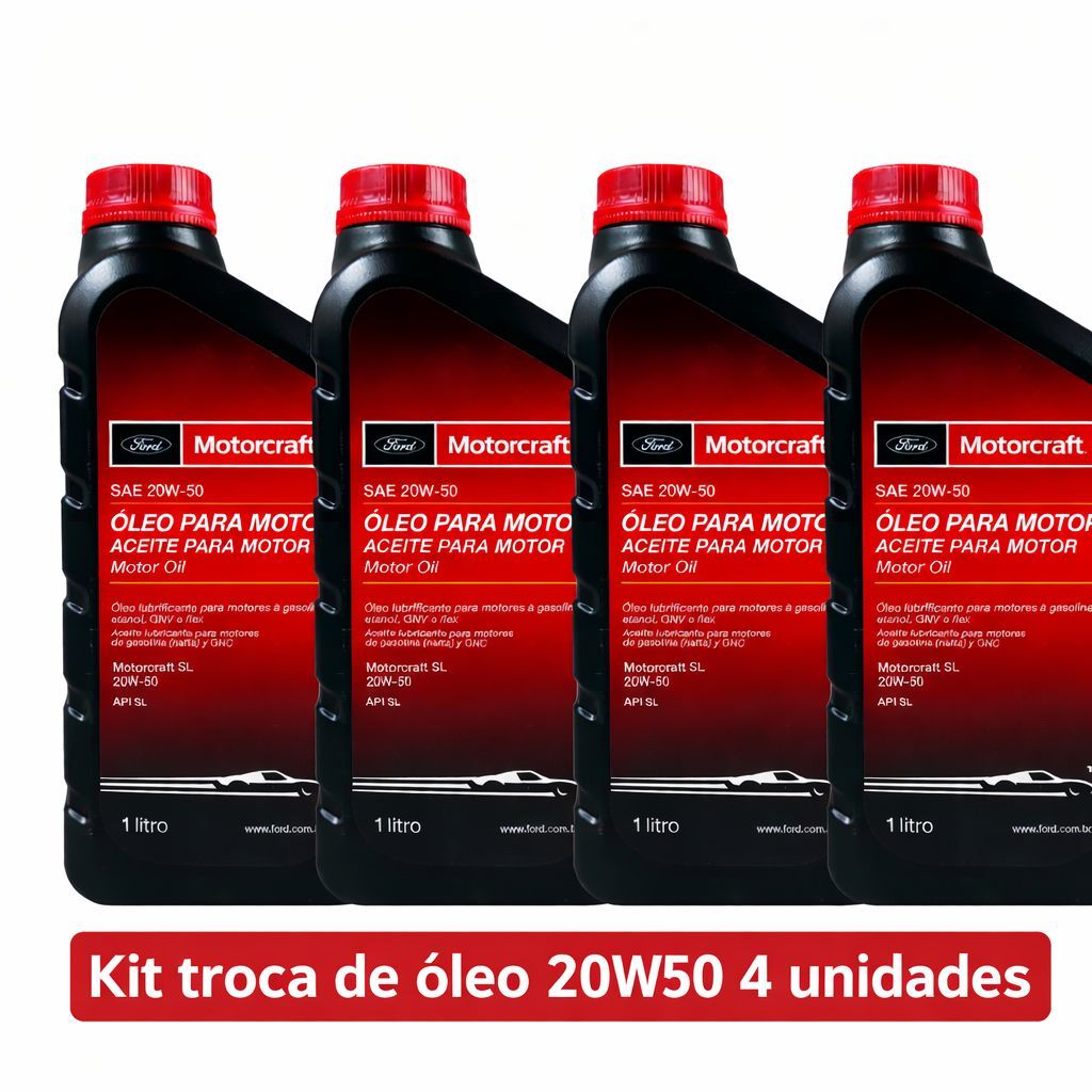 Kit Óleo De Motor Lubrificante Ford Motorcraft  20W50 Api SL Fiesta Ka Escort Pampa Versailles 4Uni