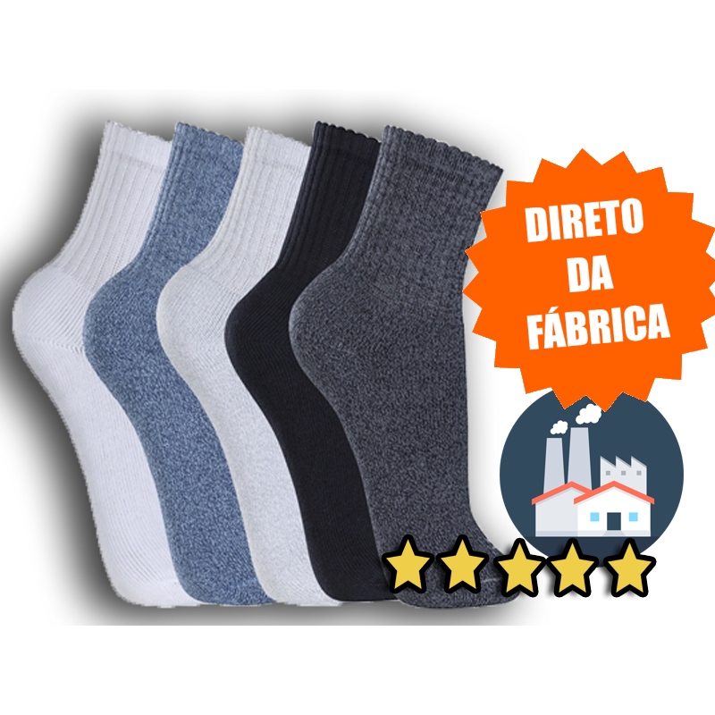 KIT  3, 6 ou 12 PARES DE MEIAS GROSSAS! CORES A SUA ESCOLHA! em Oferta na Shopee