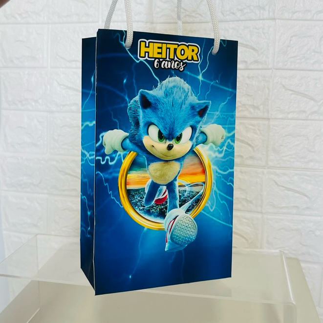 Sacolinha SONIC personalizada, mimos e lembrancinhas personalizadas Sonic (PEGUE E MONTE)