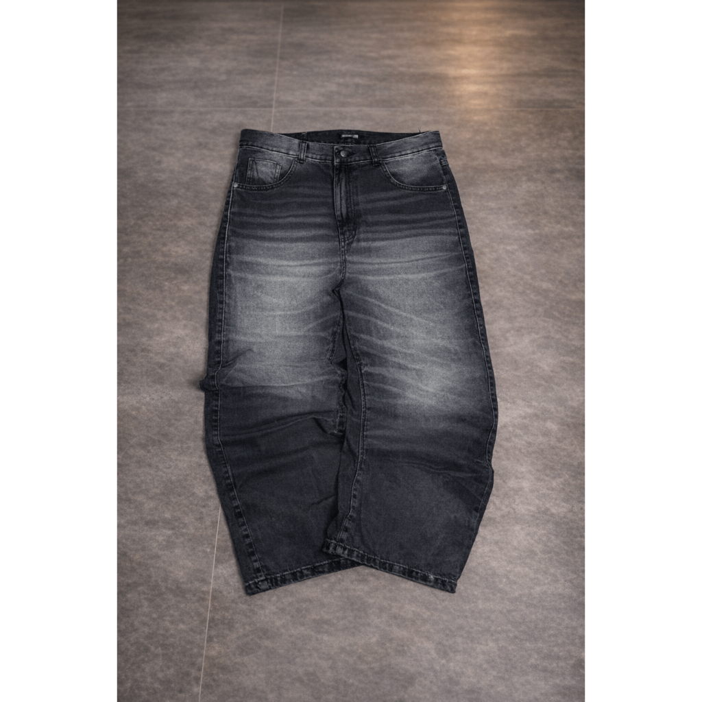 Calça balão dazzling original boca larga baggy premium grafite estonada com listras streetwear plus size do 38 ao 56 — imagem 2 de 2