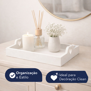 Bandeja Decorativa MDF Branca Perfeita para Lavabo e Penteadeira em Oferta na Shopee