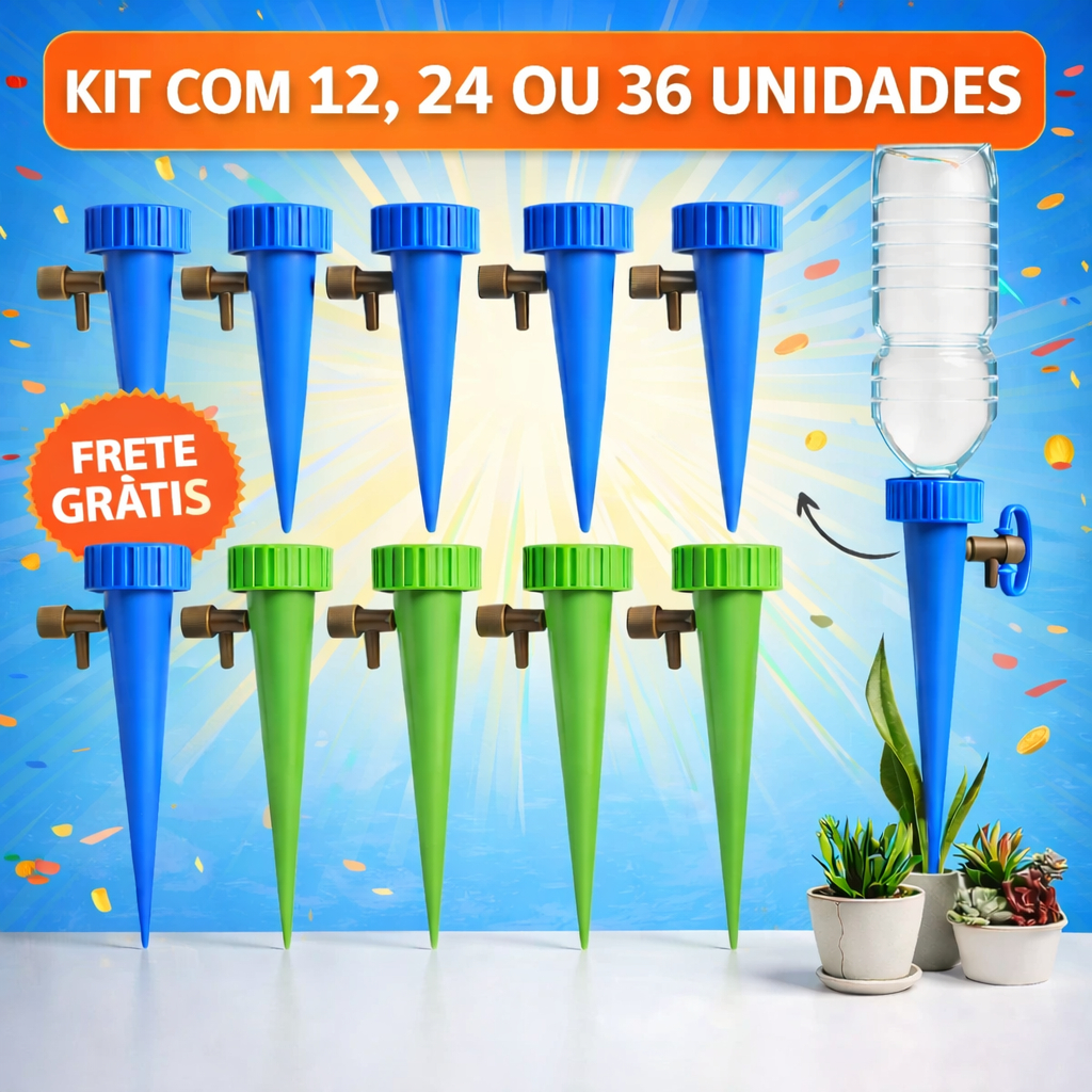 Kit Até 36 Gotejadores para Plantas Irrigador Automático para Garrafa PET Regador Jardim Vaso Dosador Água em Oferta na Shopee