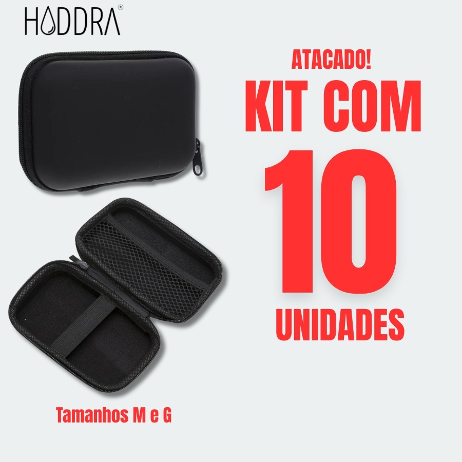 10UN Case Organizador Estojo de Couro Sintético para Acessórios Eletrônicos fones e baterias
