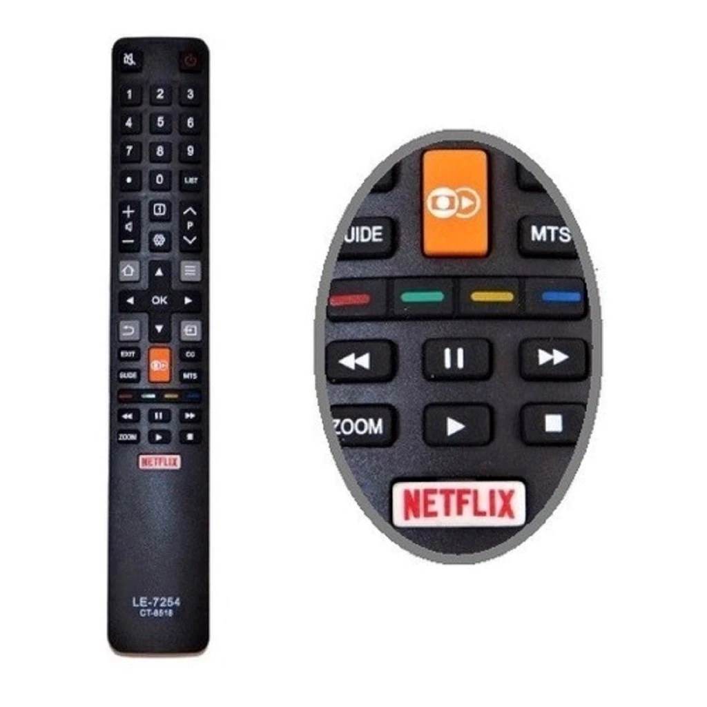 Controle Remoto Semp Toshiba Smart Netflix Globo Play  LE-7254