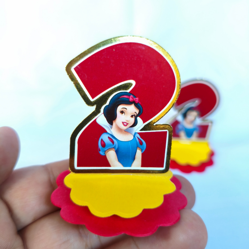 Tags Aplique 3D NÚMERO BRANCA DE NEVE - Lembrancinhas, Apliques em pra caixinhas, cofrinhos, Nutella entre outros